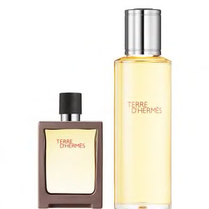 HERMÈS TERRE D’HERMÈS-121GR EAU DE TOILETTE REMPLISSABLE 30ML ET SA RECHARGE POUR HOMMES 125ML